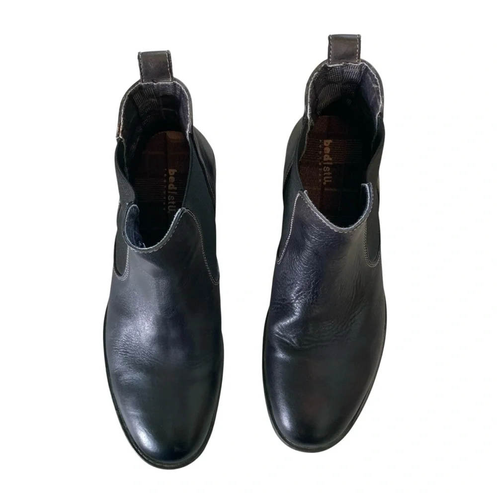 Bed Stu Men's‎ Black Chelsea Boots Pull On Ankle Leather Round Toe (Size 10)